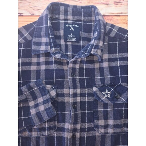 Dallas Cowboys Antigua Mens Flannel Shirt Medium - Picture 5 of 8